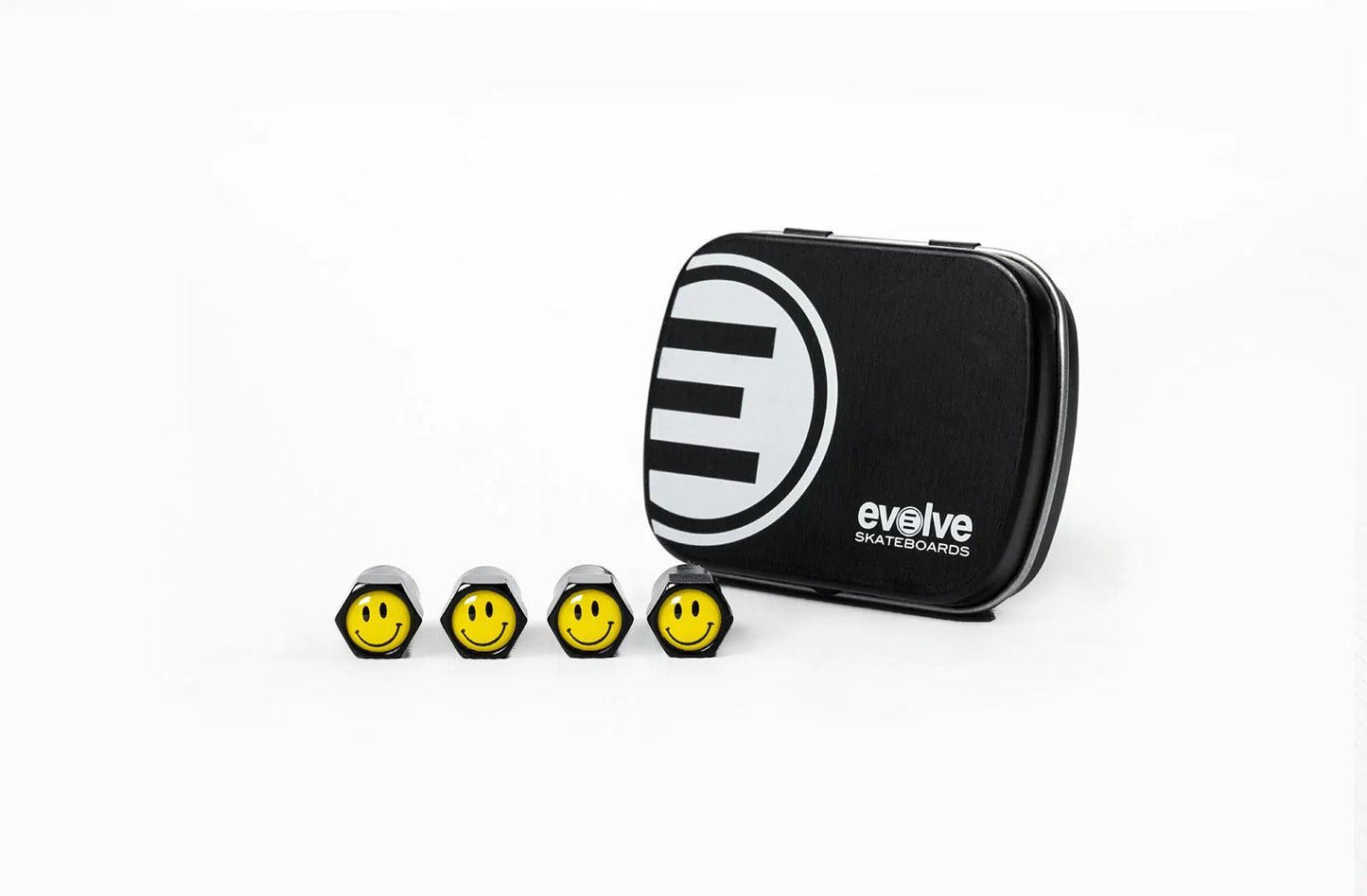 Evolve Metal Tyre Valve Caps - Skateboard Parts - parts, skateboards - Electric Monkey NZ