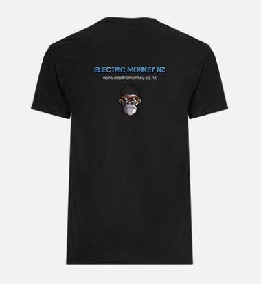 Electric Monkey Black Tee Shirt in S M L XL XXL