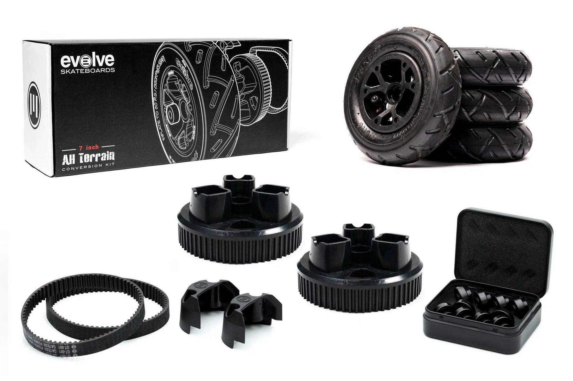 Evolve All Terrain Conversion Kit (175mm / 7inch with 66T) - Skateboard Wheels - parts, skateboards - Electric Monkey NZ